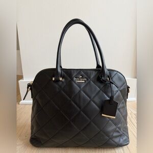 Kate Spade Black Quilted Satchel Handbag Purse